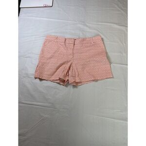 Womens Counterparts chino shorts, mid-rise, orange/white pattern, size 12‎